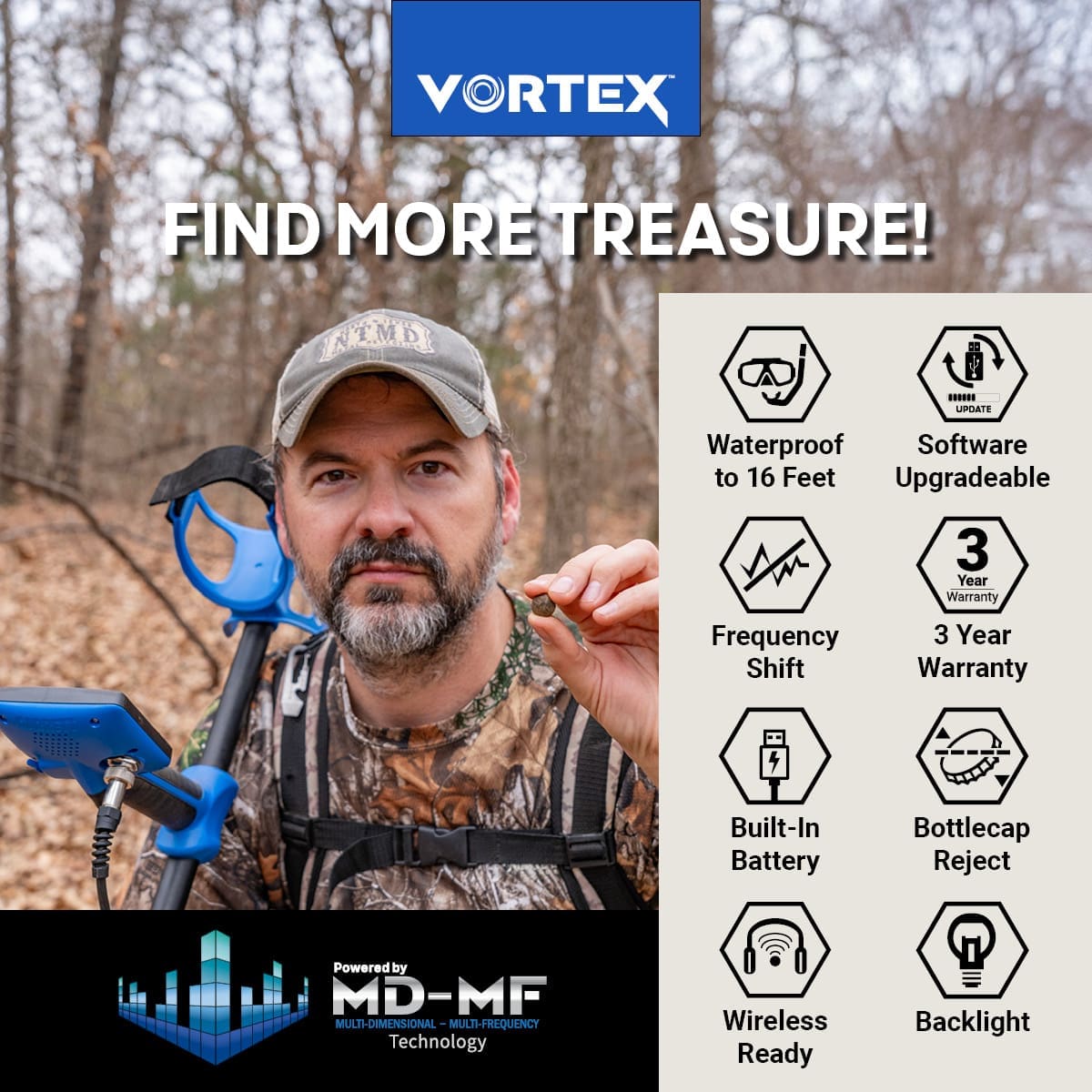 Eskişehir Garrett Vortex VX7 Dedektör - Vortex VX7, sahil, park ve tarla arasında geçiş yapan kullanıcı için dengeli güç noktasıdır.